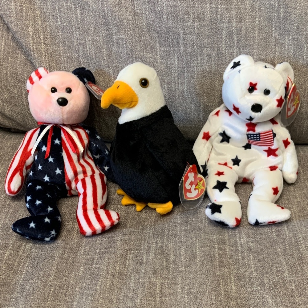 Ty Patriotic beanie baby Trio